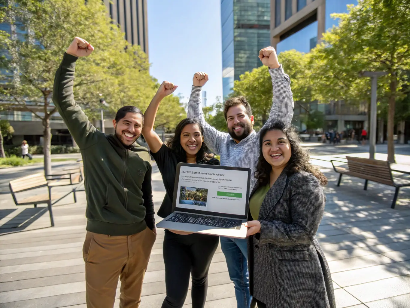 A diverse group of people celebrating financial success, representing the positive impact of personal loans on achieving life goals.